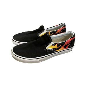 Vans Black Multicolor Flame Detail Sneakers Shoes